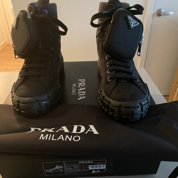 Prada Nylon Pocket High Shoes - Picture 1 of 4